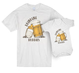 Drinking Buddies Beer And Bottle Design Father And Baby Matching T Shirt & Bodysuit Set (Sold Separately)