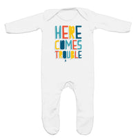 Here Comes Trouble Rompersuit For A Baby Boy Or A Girl