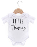 Little Surname Personalised Short Sleeve Bodysuit / Baby Grow For Baby Boy Or Girl