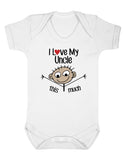 I Love My Uncle This Much Baby Boy Girl Unisex Short Sleeve Bodysuit (Baby Pink, 0-3m)