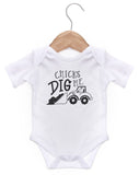 Chicks Dig Me Short Sleeve Bodysuit / Baby Grow For Baby Boy Or Girl