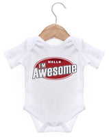 Hello I'M Awesome Short Sleeve Bodysuit / Baby Grow For Baby Boy Or Girl