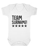 Team Surname Unisex Short Sleeve Personalised Bodysuit