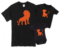 Lion And Cub Father And Baby Matching T Shirt & Bodysuit Set