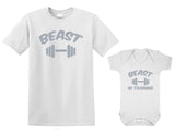 Beast And Beast In Training - Mens T Shirt With Short Sleeve Bodysuit Matching Gift Set