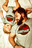 Daddysaurus Babysaurus Skeleton Design Father And Baby Matching T Shirt & Bodysuit Set
