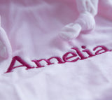 Personalised Embroidered Pink Bunny Baby Comforter