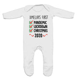 Baby's First Personalised Pandemic Lockdown Christmas  / Baby Grow For Baby Boy Or Girl